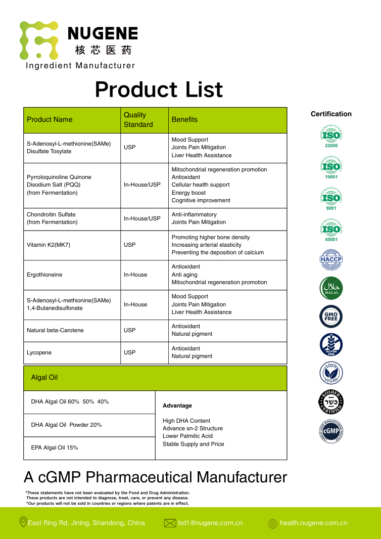 Product List Nugene pharma english Product List Nugene pharma english